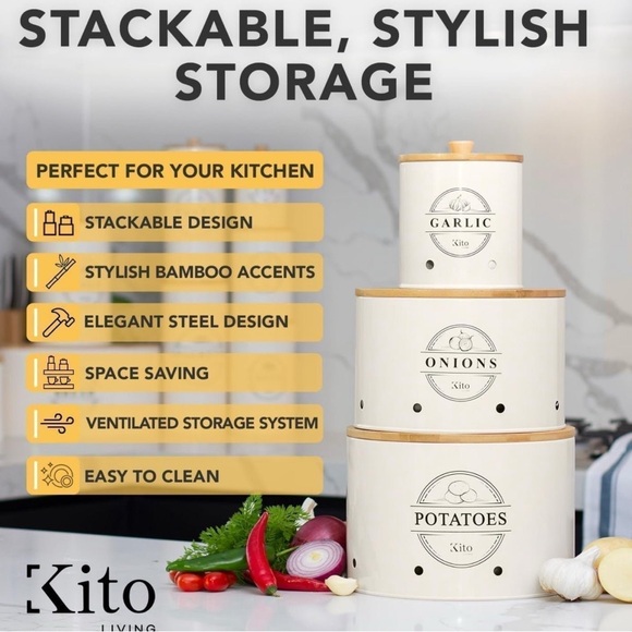 FINAL PRICE Kito Kitchen Canisters Organization and Storage Bins with Lids - Picture 4 of 8